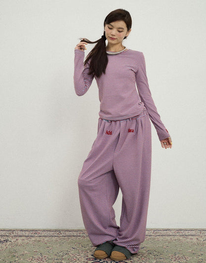 Achihara Breton Raspberry Slim Fit Long Sleeve Tee