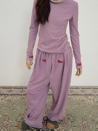 Breton Raspberry Slim Fit Long Sleeve Tee