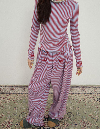 Achihara Breton Raspberry Slim Fit Long Sleeve Tee