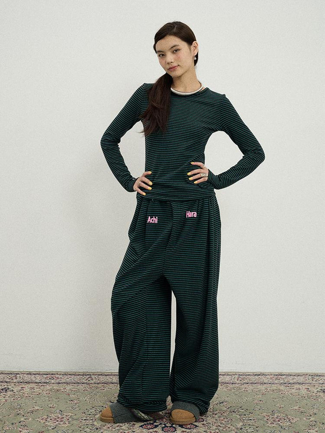 Achihara Breton Raspberry Slim Fit Long Sleeve Tee
