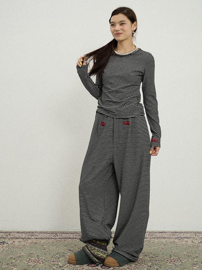Achihara Breton Raspberry Slim Fit Long Sleeve Tee