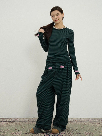 Breton Raspberry Slim Fit Long Sleeve Tee