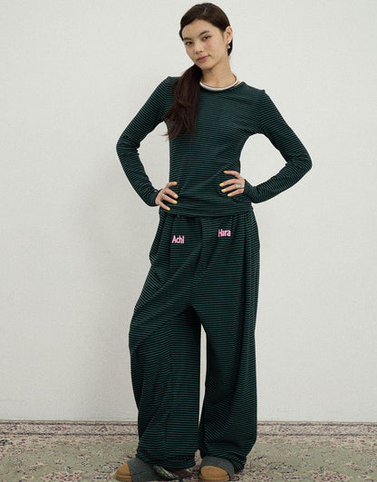 Achihara Breton Raspberry Slim Fit Long Sleeve Tee