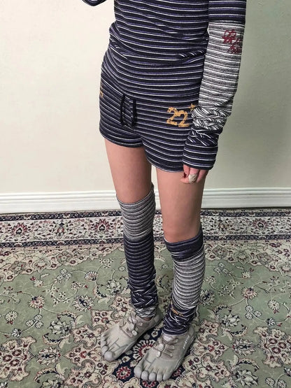 Breton Star-Print Leg Warmers