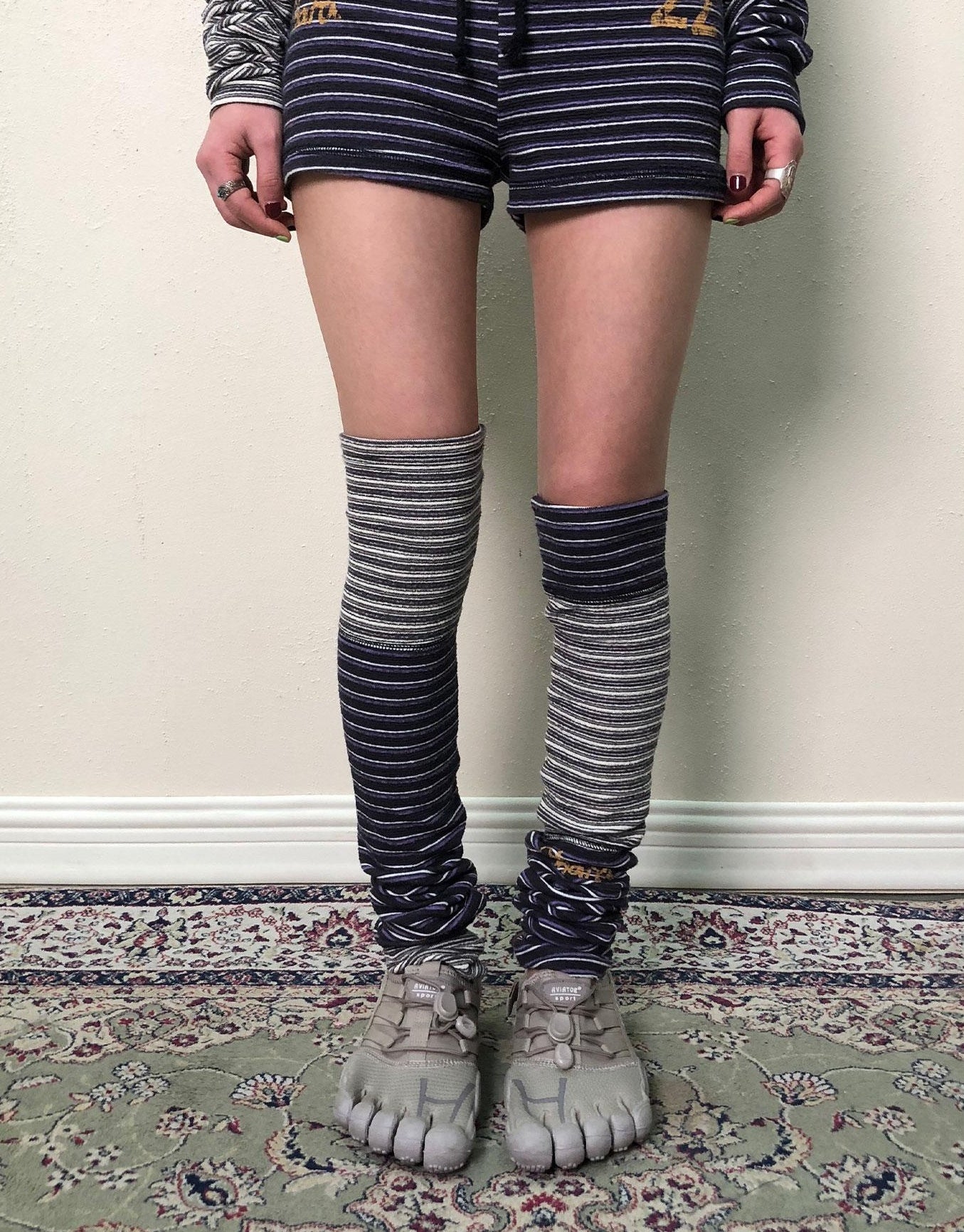 Achihara Breton Star-Print Leg Warmers