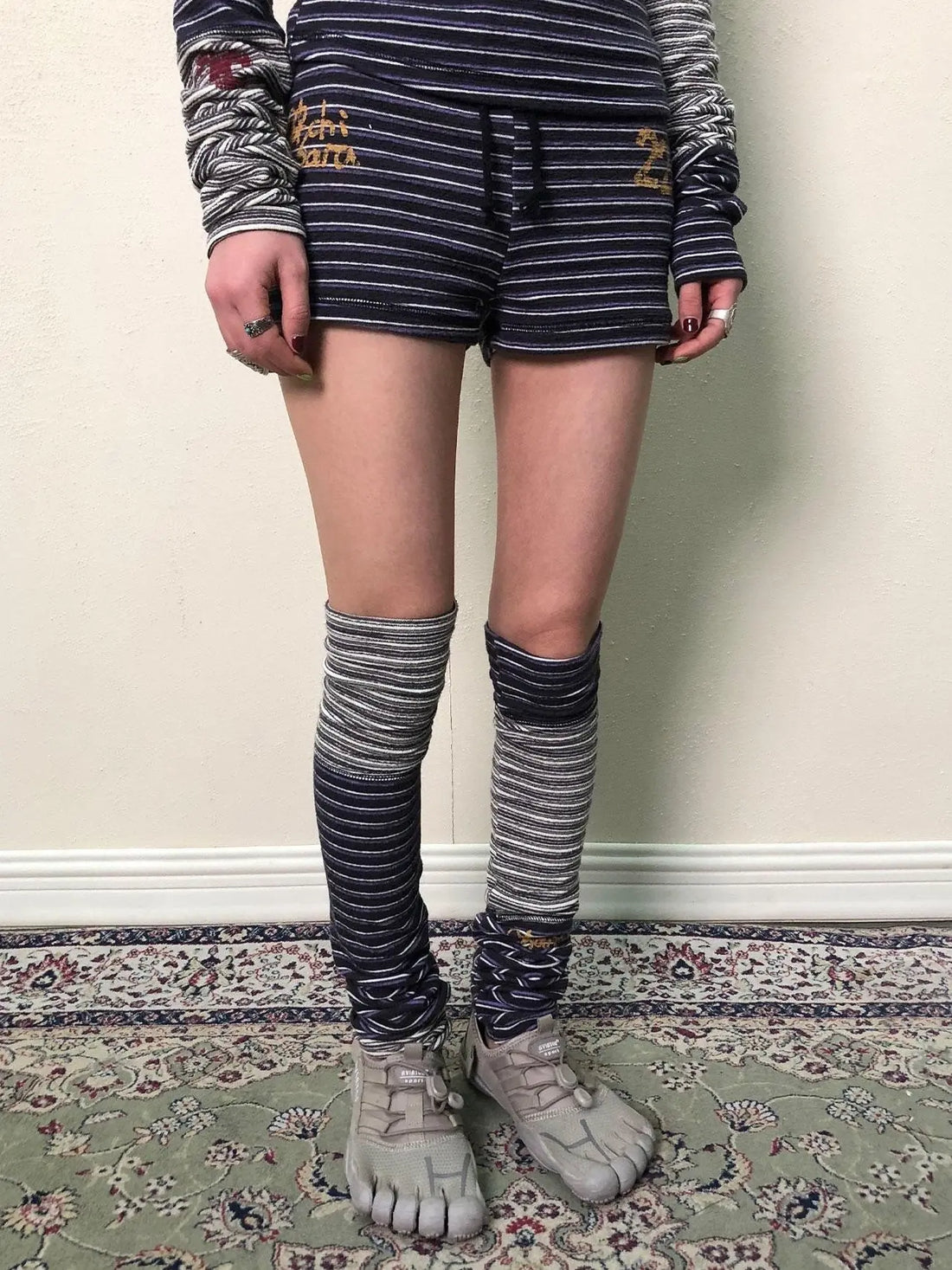Breton Star-Print Leg Warmers