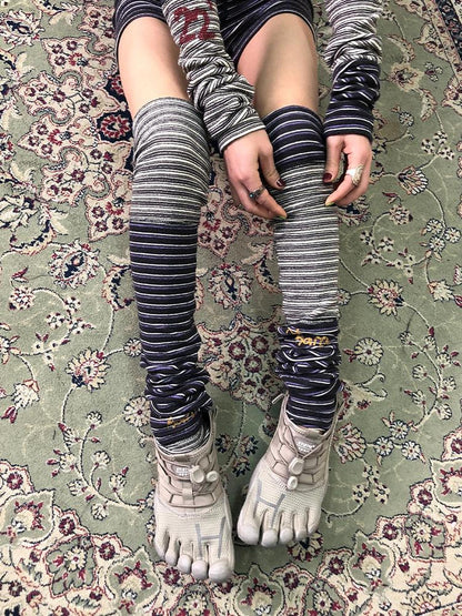 Achihara Breton Star-Print Leg Warmers