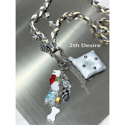 2th Desire Handmade Punk Chunky Knit Layered Statement Necklace