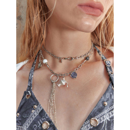 2th Desire Vintage Pocket Watch Choker Necklace With Detachable Pin
