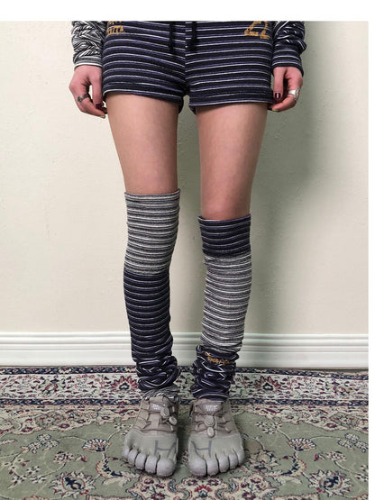 Brittany Star Patch Striped Leg Warmers