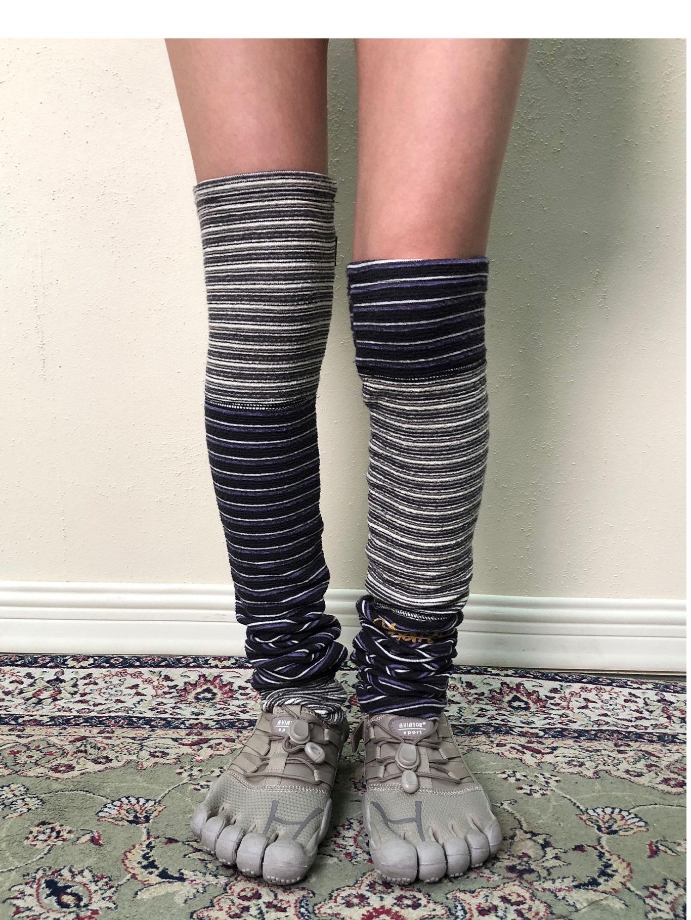 Brittany Star Patch Striped Leg Warmers