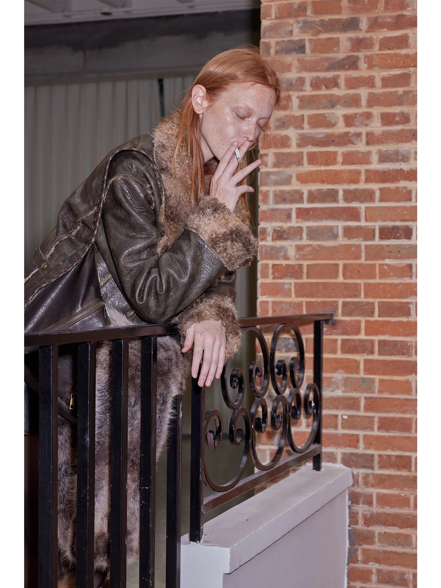 Reversible Faux Fur And Shearling Studded Coat