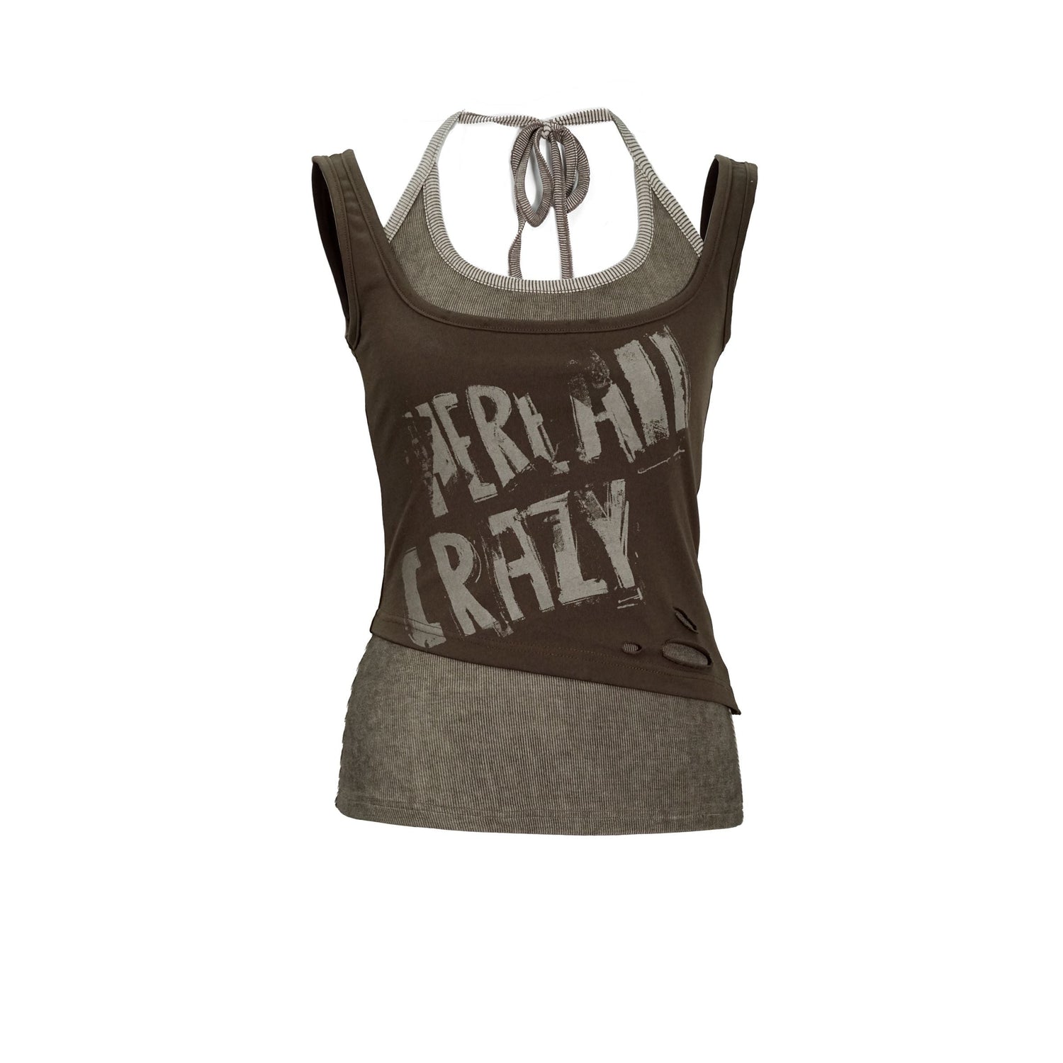 Update c Two Piece Stacked Print Slim Tank Top