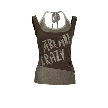 Update c Two Piece Stacked Print Slim Tank Top