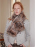 Two Tone Faux Fur Scarf With Leather Label