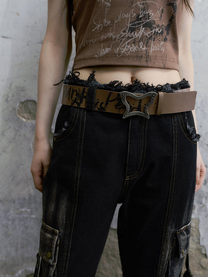 Cest Nous Punk Is Dead Vintage Butterfly Buckle Belt