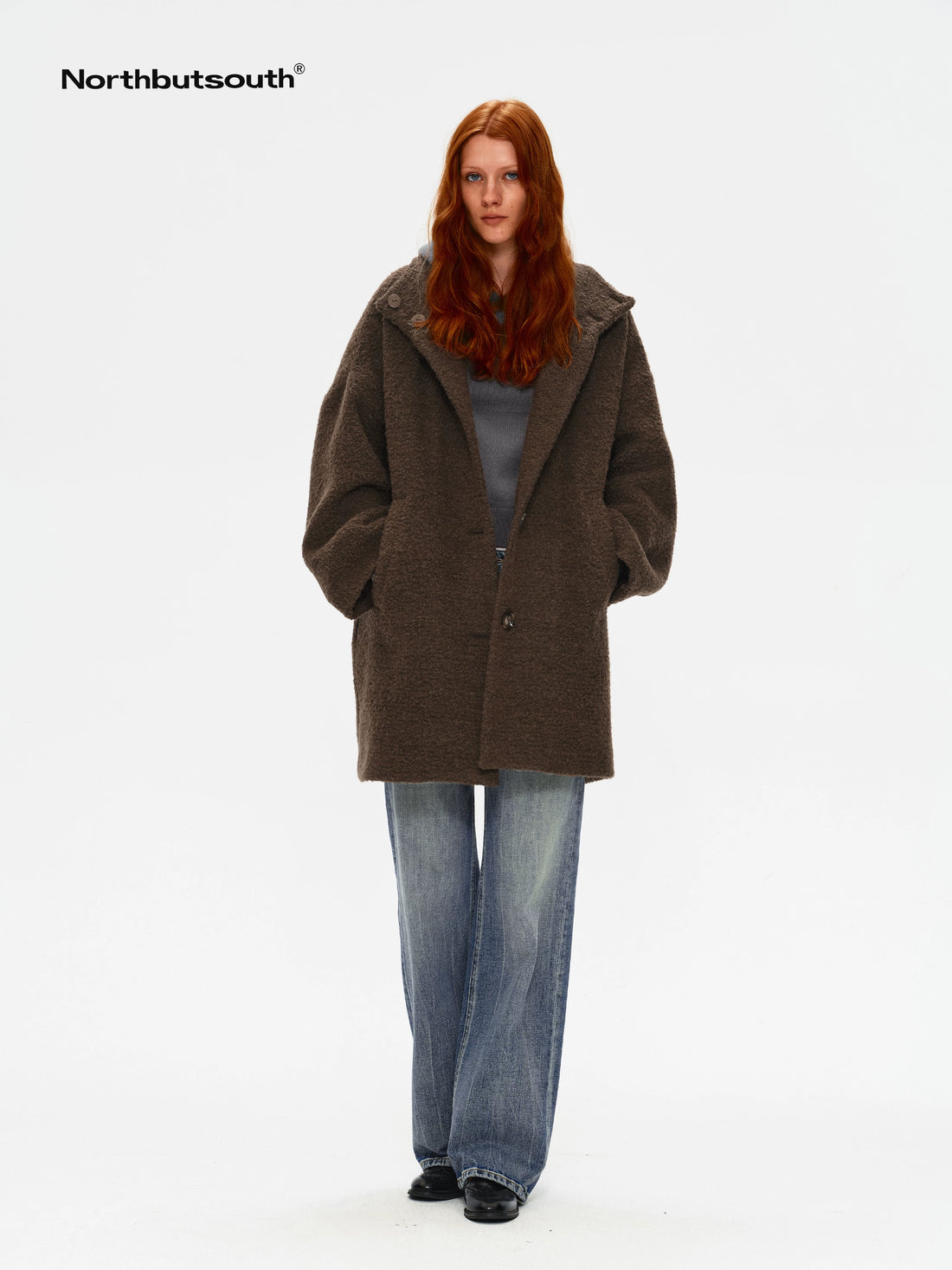 Brown Textured Cocoon Women&