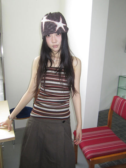 Updateang project Bohemian Stripe Brown Tube Top