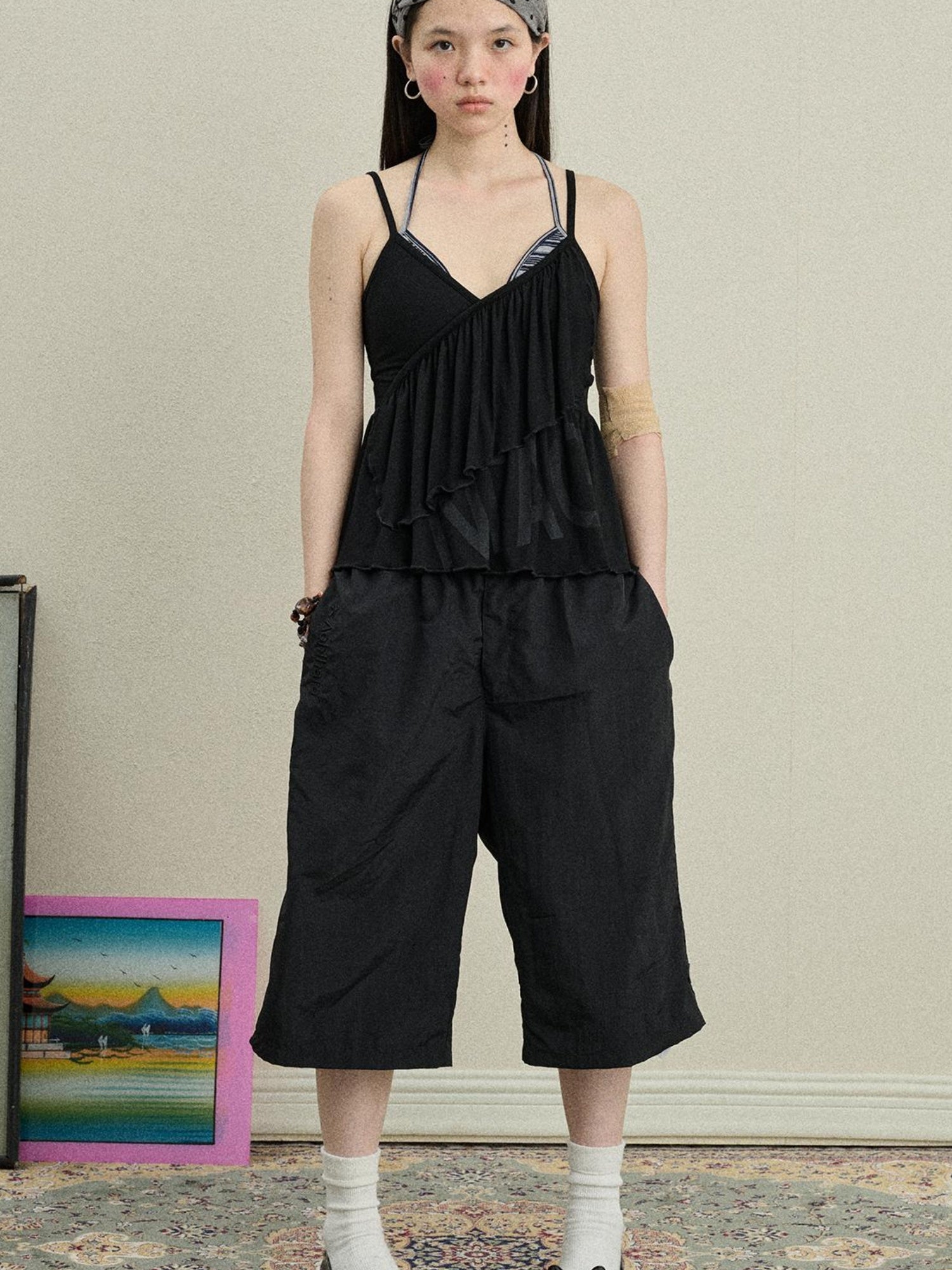 Achihara Bubble Cone Casual Pants In Nylon Fabric