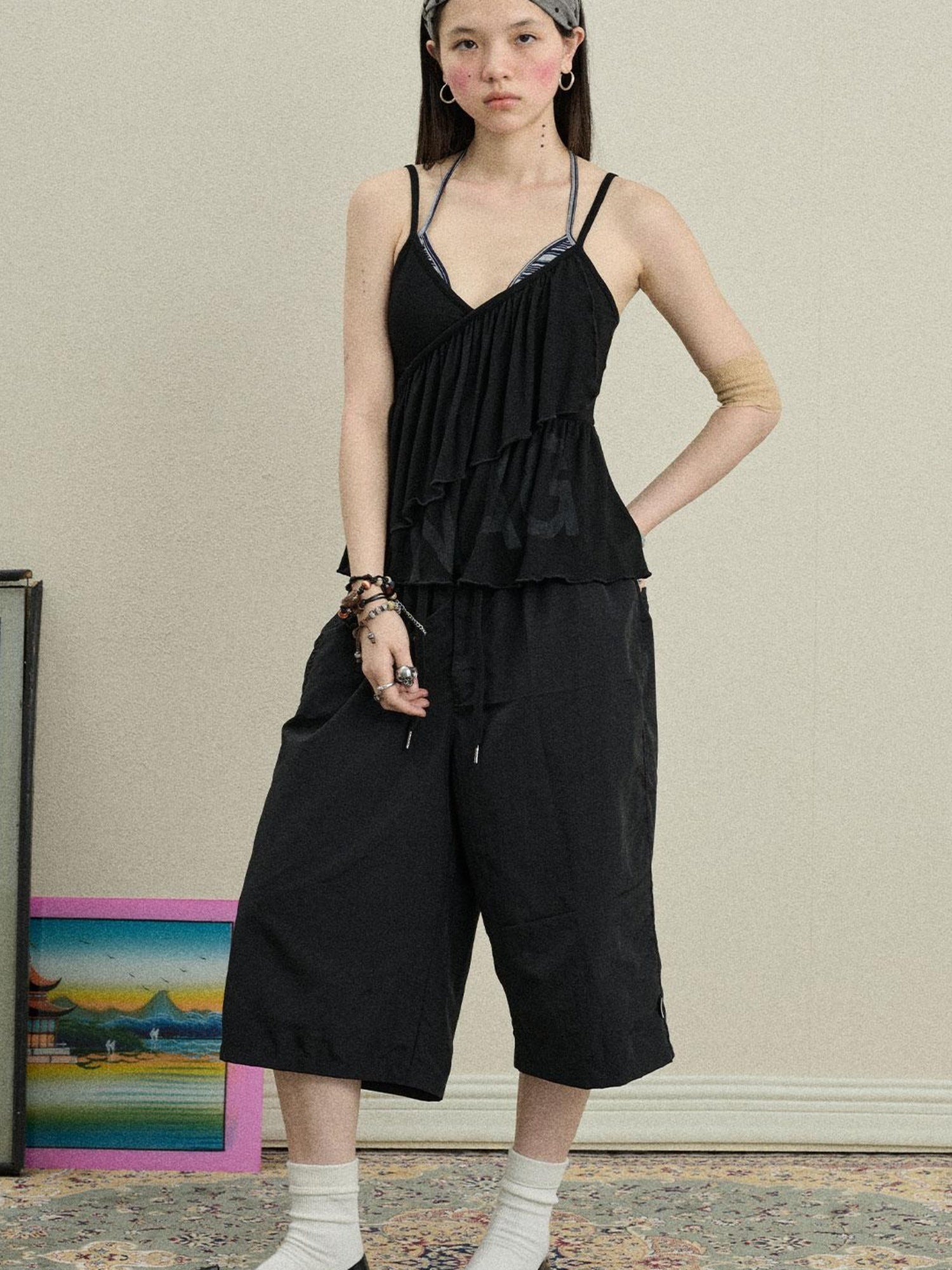 Achihara Bubble Cone Casual Pants In Nylon Fabric