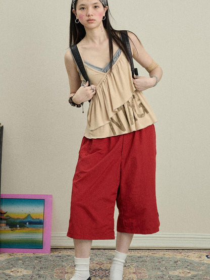 Achihara Bubble Cone Casual Pants In Nylon Fabric