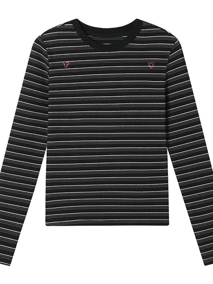 Breton Stripe Long Sleeve Tee With Crab Eater Seal Embroidery