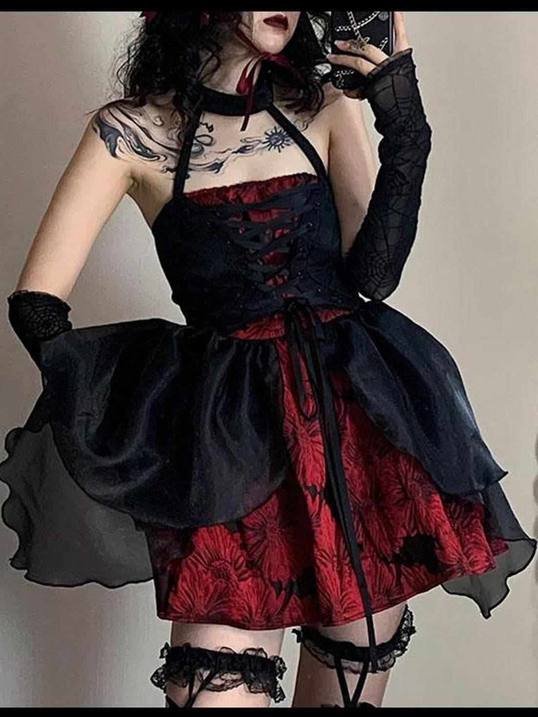 WSW WUSHENWU Butterfly Bloom Tulle Puff Mini Dress