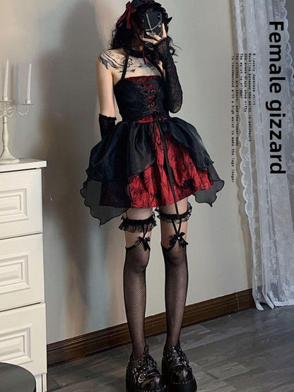 WSW WUSHENWU Butterfly Bloom Tulle Puff Mini Dress