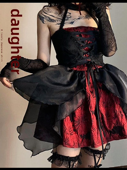 WSW WUSHENWU Butterfly Bloom Tulle Puff Mini Dress
