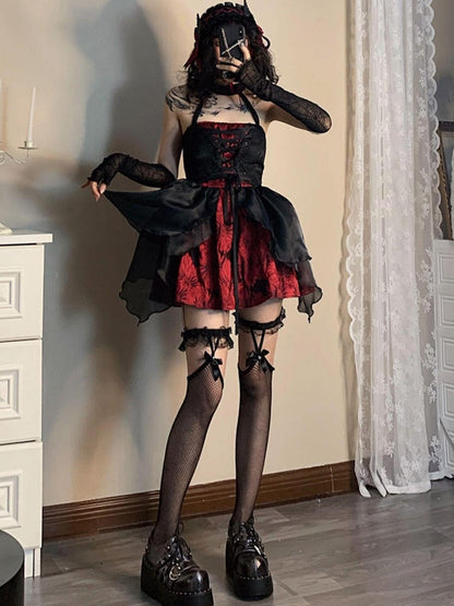 WSW WUSHENWU Butterfly Bloom Tulle Puff Mini Dress