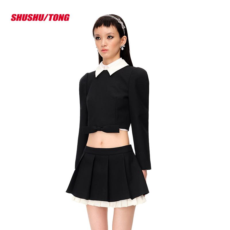 Butterfly Bow Crop Top Long Sleeve Jacket