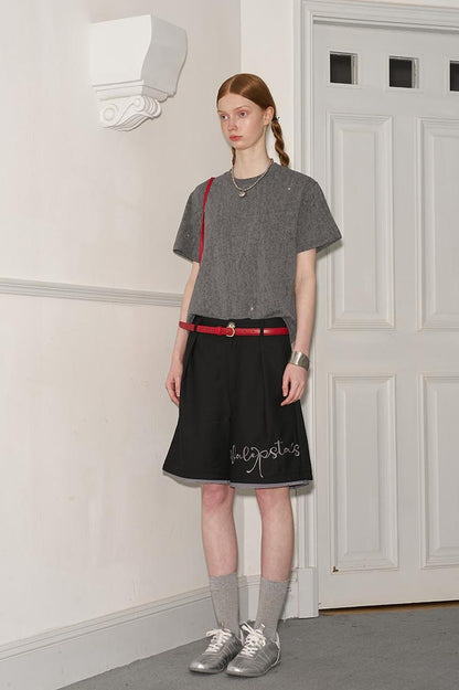 DIDDI MODA Butterfly Bow Crystal Embellished Oversized Tee
