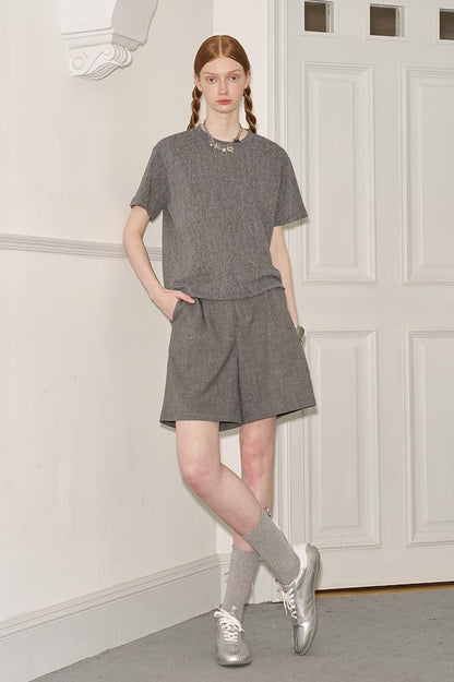 DIDDI MODA Butterfly Bow Crystal Embellished Oversized Tee