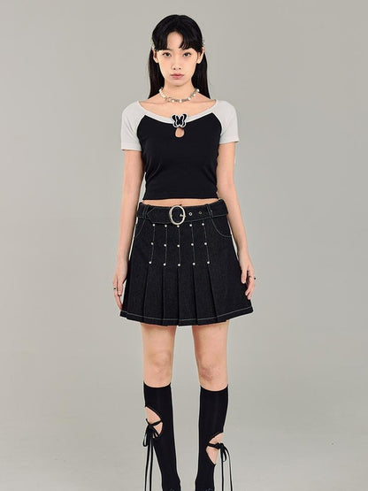 DIDDI MODA Butterfly Cutout Crop Top