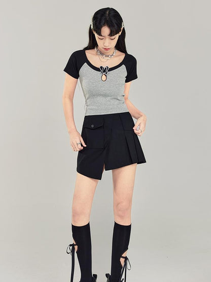 DIDDI MODA Butterfly Cutout Crop Top