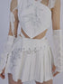 Butterfly Embroidered White Ballet Mini Skirt