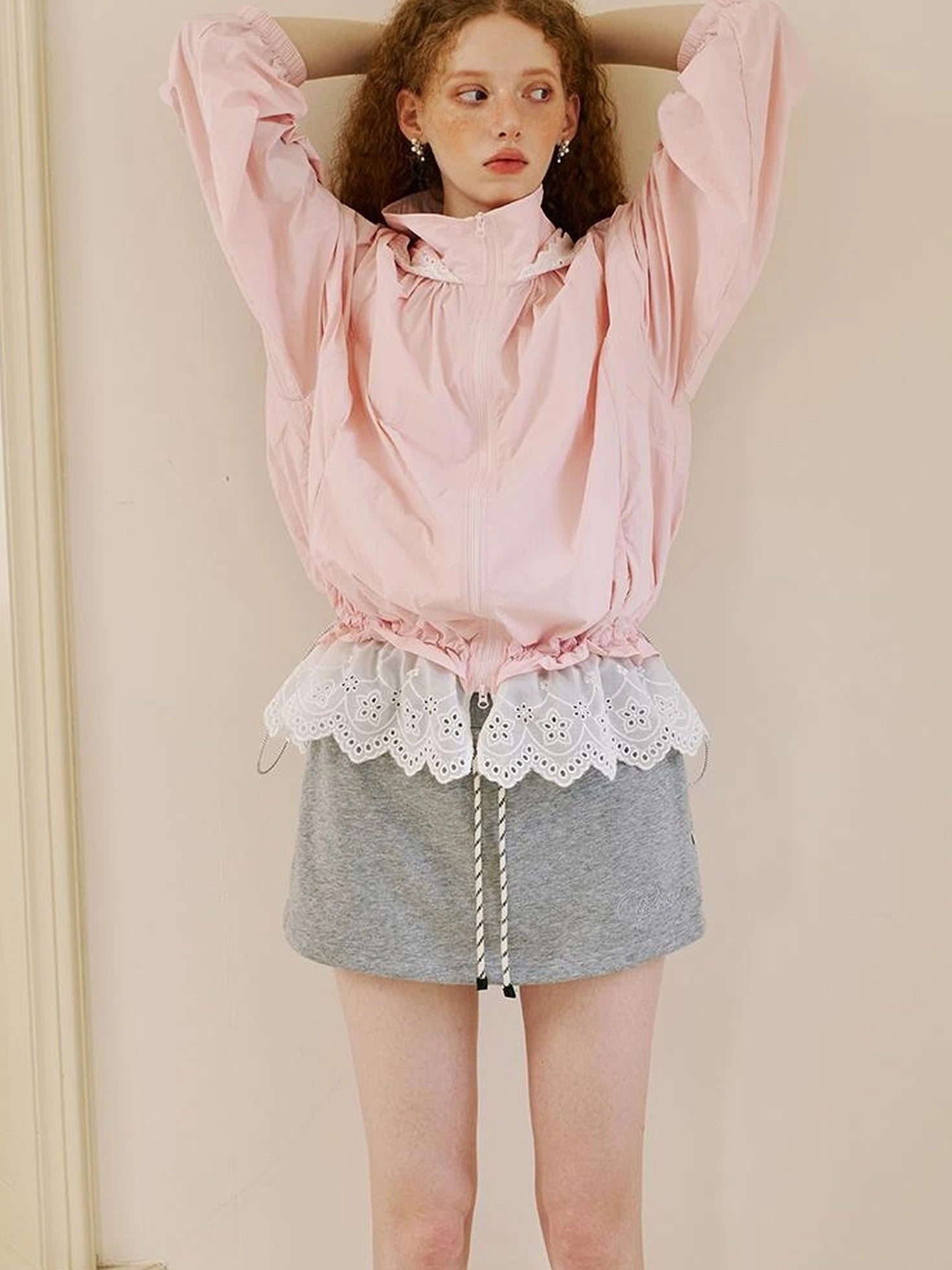 Butterfly Knot Off Shoulder Hoodie Split Hem Sport Skirt Set