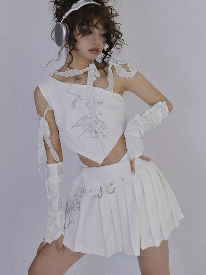 Butterfly Lace Tie Front Bralette Top