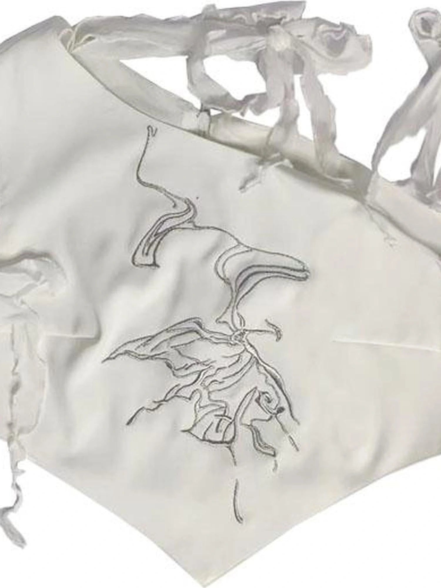 Butterfly Lace Tie Front Bralette Top