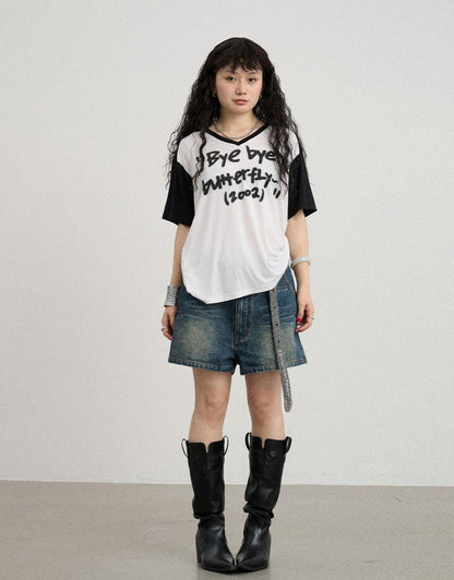 Achihara Bye Bye Paper Plane Tee