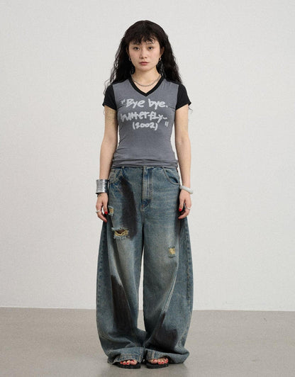Achihara Bye Bye Paper Plane Tee