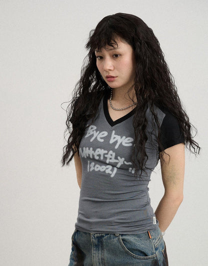 Achihara Bye Bye Paper Plane Tee