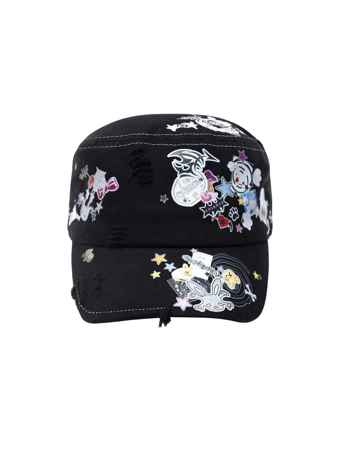 CFIERCE Adjustable Snapback Cap With Sticker Print Design