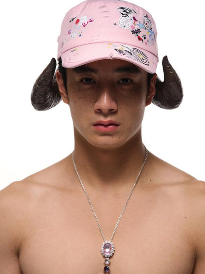 CFIERCE Adjustable Snapback Cap With Sticker Print Design