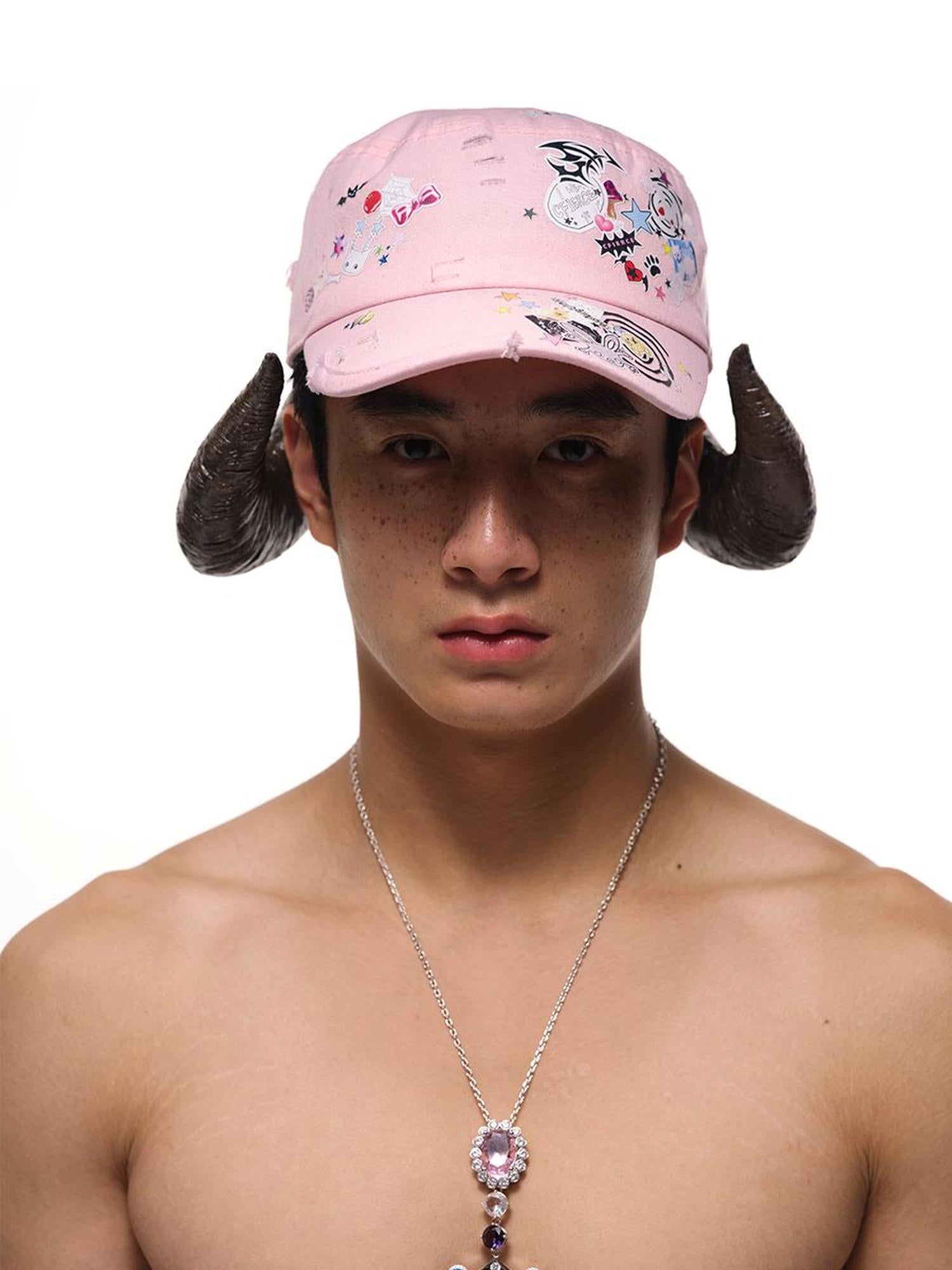 CFIERCE Adjustable Snapback Cap With Sticker Print Design