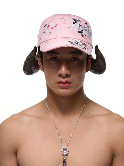 CFIERCE Adjustable Snapback Cap With Sticker Print Design