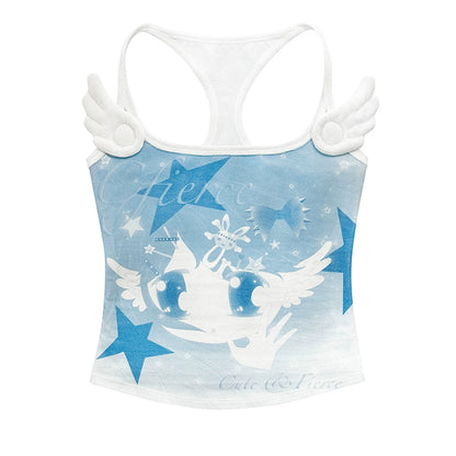 CFIERCE_Angel_Printed_Camisole_V_Neck_T_Shirt_Long_Sleeve_MISSTT