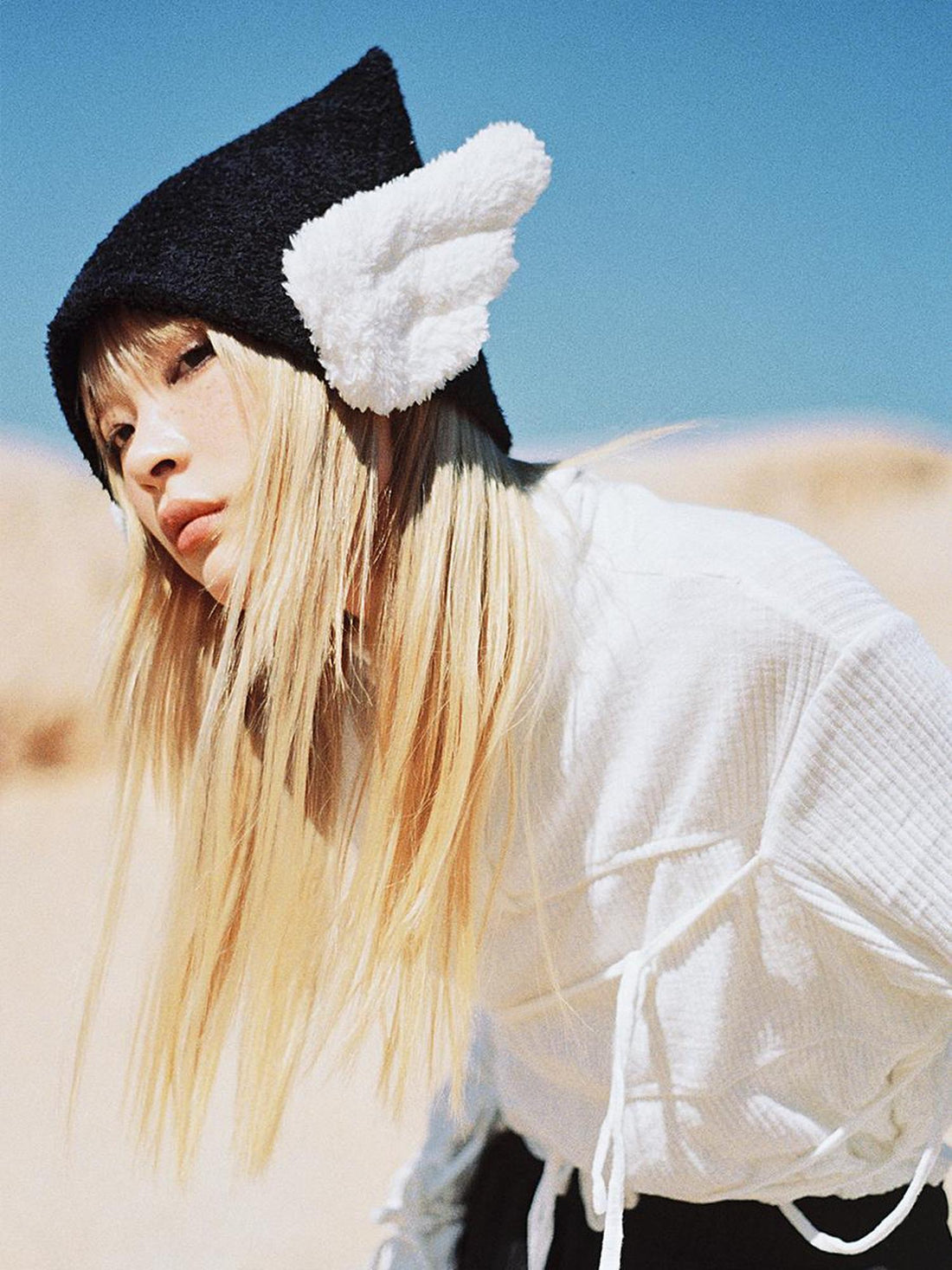 CFIERCE Angel Wing Knit Beanie With Tip