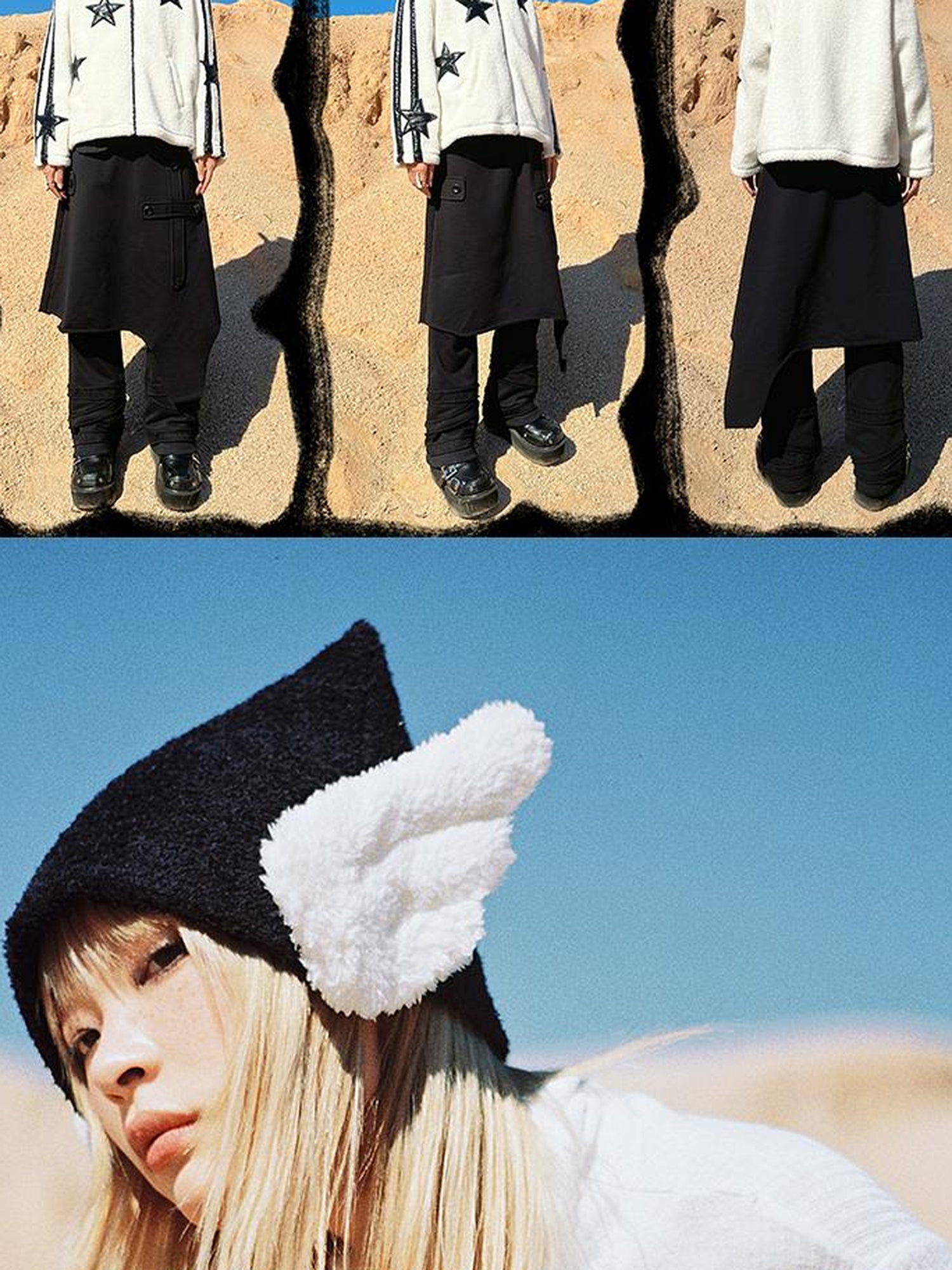 CFIERCE Angel Wing Knit Beanie With Tip