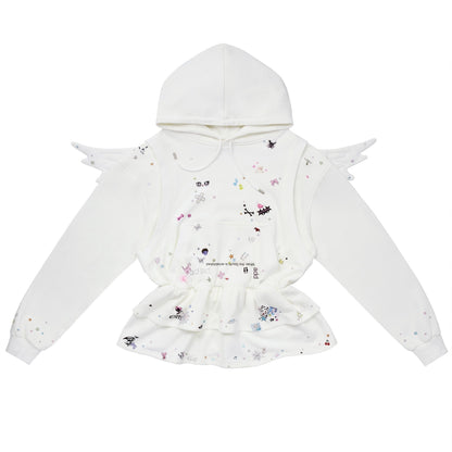 CFIERCE_Angel_Wings_Sticker_Print_Long_Sleeve_Faux_Two_Piece_Women&